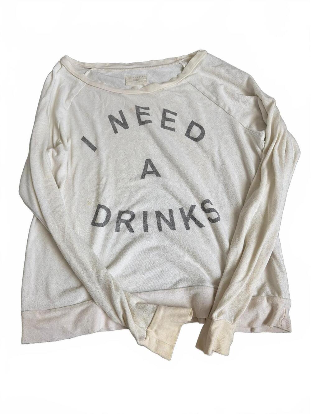 SOL angeles small white long sleeve sweatshirt